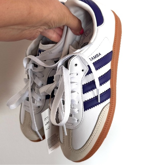 Adidas Samba OG White and Purple with Gum Sole size 5 NWT - Picture 9 of 11